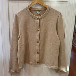 J. Crew Beige Cardigan with Gold Buttons